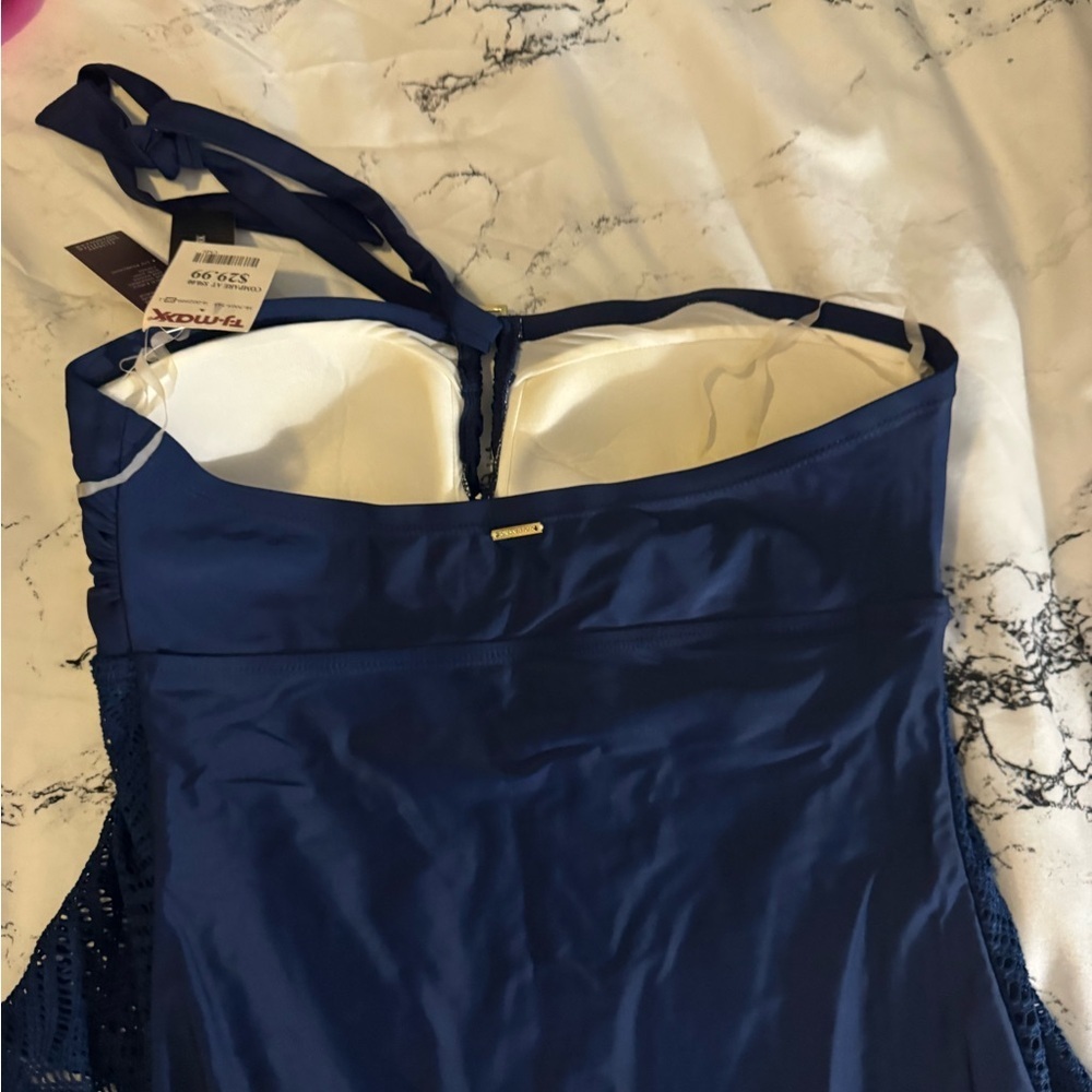 Jessica Simpson Navy Swimsuit with Lace Detail - Picture 6 of 7